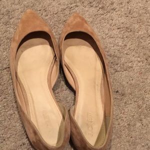 J Crew tan pointy flats